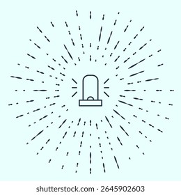 Green Flasher siren icon isolated on green background. Emergency flashing siren. Long shadow style. Vector