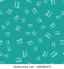 Green Flashlight and knife icon isolated seamless pattern on green background.  Vector Illustration