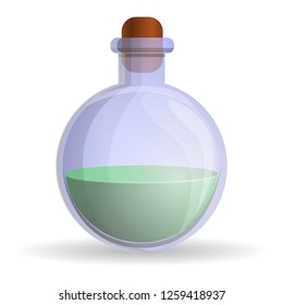 Green flask icon. Cartoon of green flask vector icon for web design isolated on white background