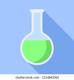 Green flask icon. Flat illustration of green flask vector icon for web design