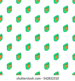 Green flasket for dirty washing pattern. Cartoon illustration of Green flasket for dirty washing vector pattern for web