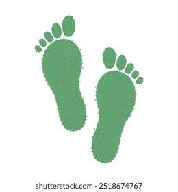 Green flat color step icon. Ecological footprint and other concepts of human use of nature. Zero carbon footprint