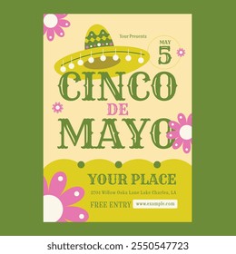 Green Flat Design Cinco De Mayo Social Media Flyer