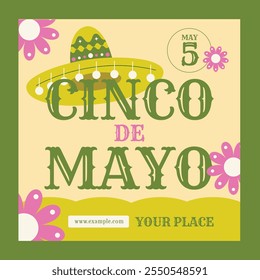 Green Flat Design Cinco De Mayo Social Media Post