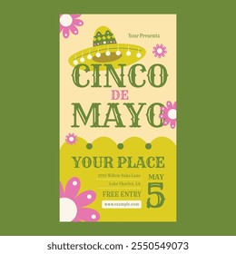 Green Flat Design Cinco De Mayo Social Media Story