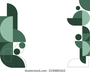 Green flat geometric background, flat background modern