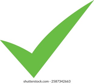 Green Flat icon. Check Mark Icon In White Background.