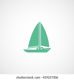 Green Flat Icon On White Background