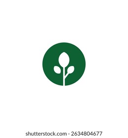 Green flat leaves. Leaf organic icon vector