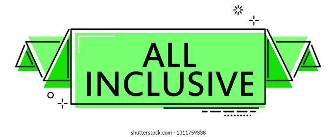 green flat line banner all inclusive