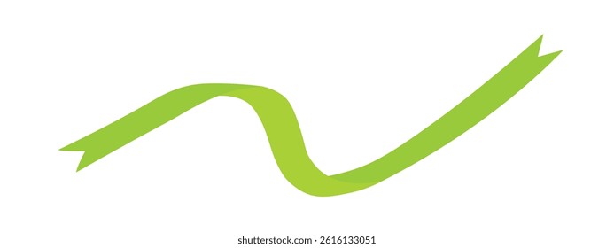 Green flat ribbons isolated on white background. Ribbon banner vector illustration. Holiday lace.