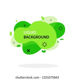 Green flat style abstract vector banner isolated. Modern geometric liquid form. Modern template. Template for the design for logo, flyer, presentation etc. Vector illustration