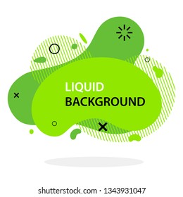 Green flat style abstract vector banner isolated on white background. Modern geometric liquid form. Modern template. Template for the design for logo, flyer, presentation etc. Vector