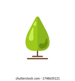 Icono verde de árbol plano aislado en fondo blanco. Estilo moderno. Ilustración vectorial.