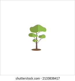 Grüne flache Bäume Naturpflanzen reinigen Formen der Vektorgrafik Sammlung einzelne Illustrationsbaum Pflanzen grüne Natur 