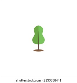 Green Flat trees nature plants clean shaping forms vector collection isolated illustration tree plant green nature environment 