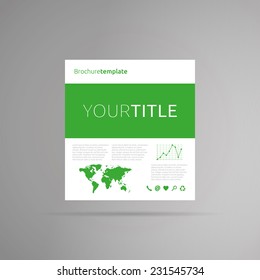 Green flat vector modern brochure template