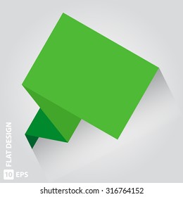 Green flat vector origami banner