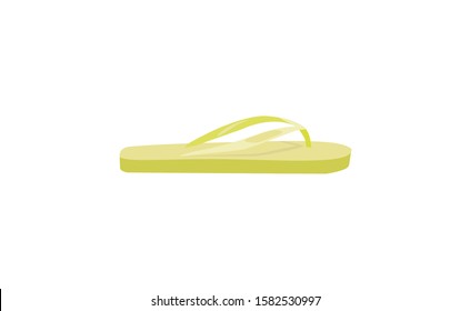 Green Flip Flop Rubber Jelly Shoes. Vector Illustration Isolated On White Background
Summer Sandals Shoes . 