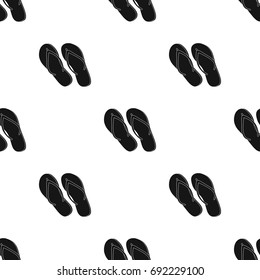 Green flip-flops icon in black style isolated on white background. Brazil country symbol stock vector illustration.