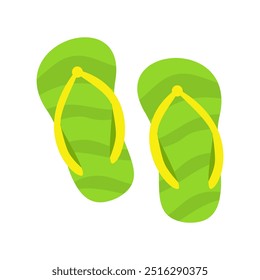 Green flipflops with yellow straps are perfect for summer themed designs and beachwear advertisements fun and vibrant footwear for sunny days