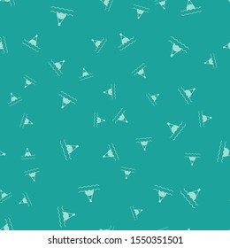 Green Floating buoy on the sea icon isolated seamless pattern on green background.  Vector Illustration