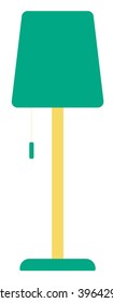 Green floor lamp.
