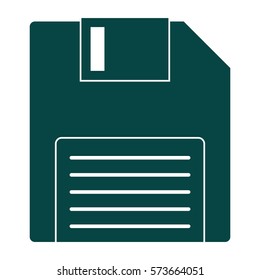 Green floppy disk Vector line icon
