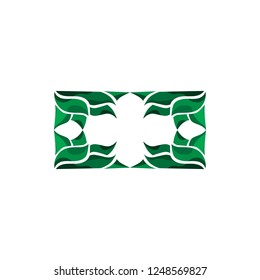 Green Flora ornament Frame