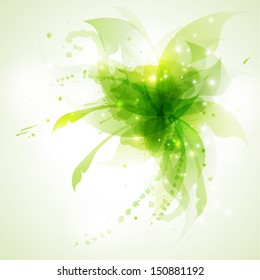 Green floral abstract background 