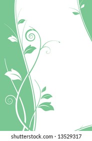 Green floral abstract background with space for text.