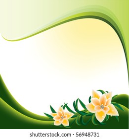 Green floral abstract background vector