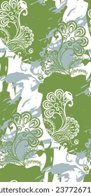 green floral abstract vector indian seamless pattern textured