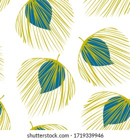 Vector Abstracto De Flores Verdes Con Un Patrón Sin Precedentes. Fondo del árbol de las flores. Ilustración de hoja de primavera. Diseño de la Planta de la Selva Azul.