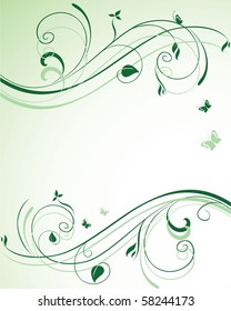 Green floral backdrop