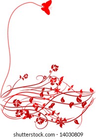 Fondo floral verde. Ilustración vectorial.
