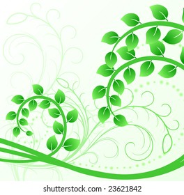 Green floral background 1