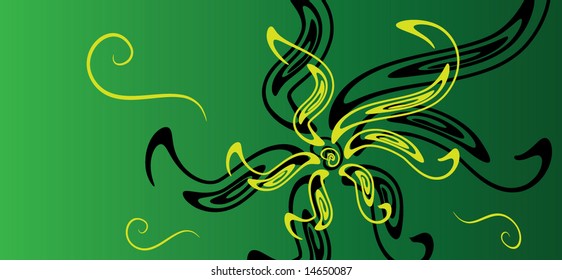 green floral background