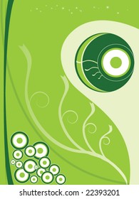 green floral background