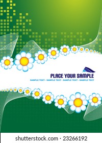 Green, floral background