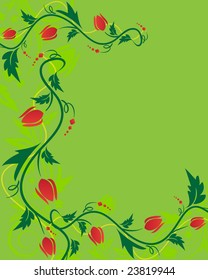 Green floral background
