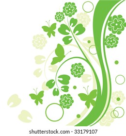 green floral background
