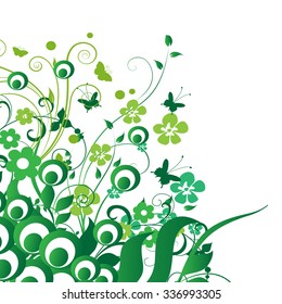 Green floral background