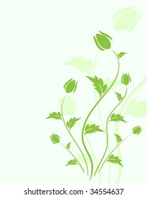 Green Floral background
