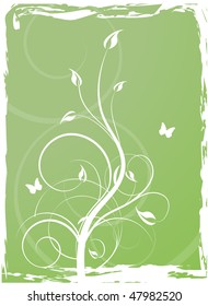 Green floral background