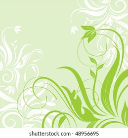 green floral background