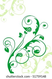 green floral background