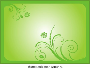 green floral background