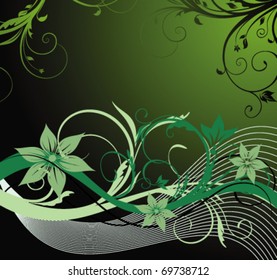 green floral background