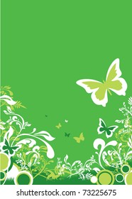 green floral background